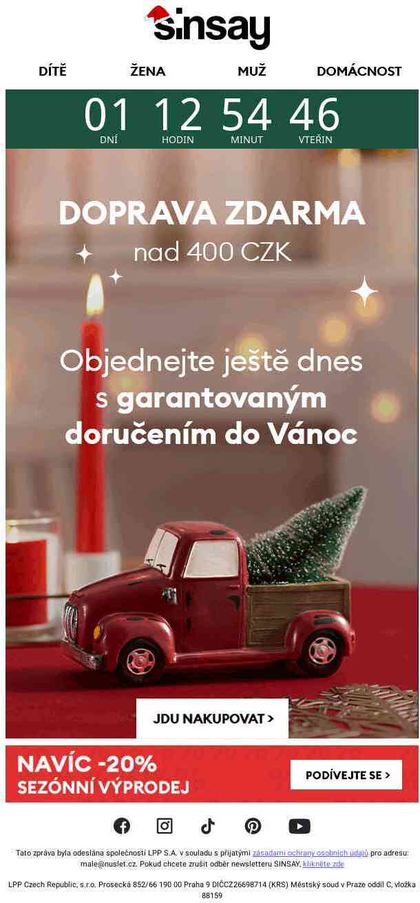 🚚 Doprava zdarma při nákupu v minimální hodnotě nad 400 CZK 🚚📦