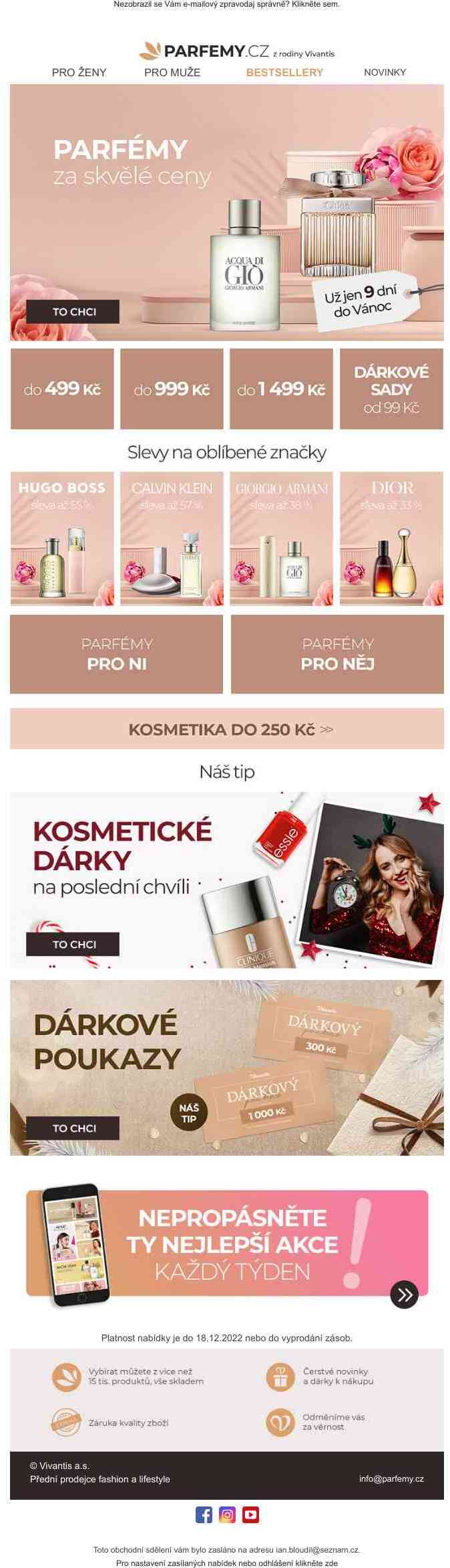 Parfémy za skvělé ceny | Tipy do 499 Kč • do 999 Kč • do 1 499 Kč • dárkové sady od 99 Kč