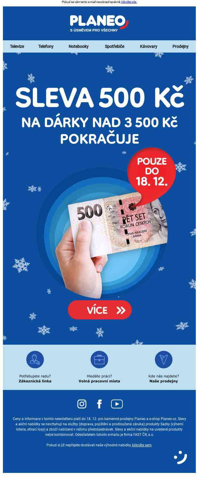 Sleva 500 Kč na dárky nad 3 500 Kč