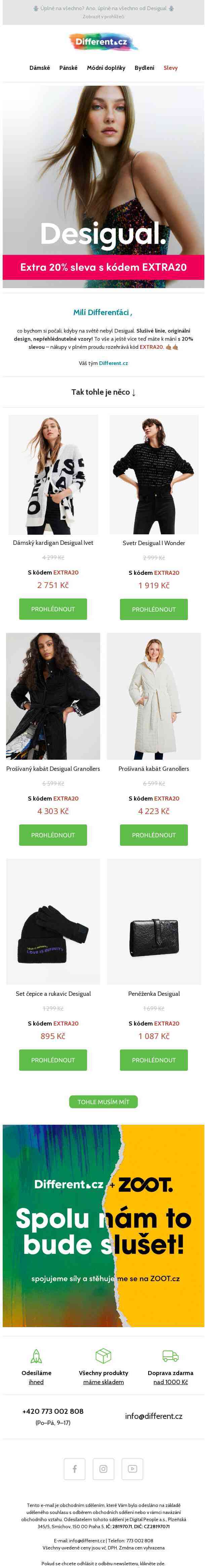 Osvěžující Desigual 🏷️ extra 20 % dolů