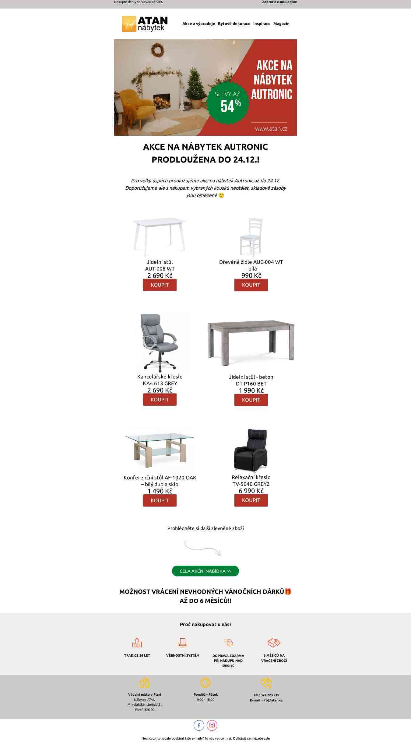 Akce na nábytek Autronic prodloužena do 24.12.