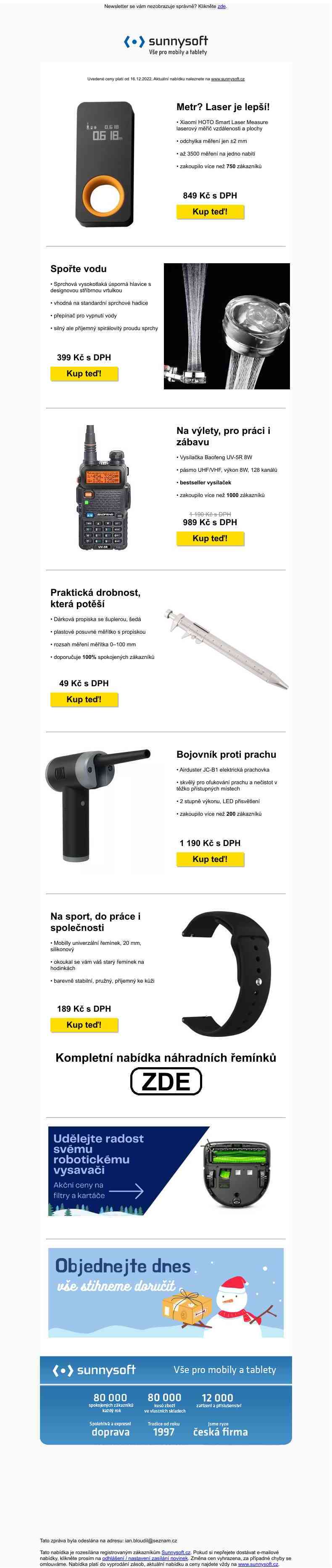 <•> Sunnysoft - Poslední šance na garanci doručení do Vánoc! Co vám ještě chybí?