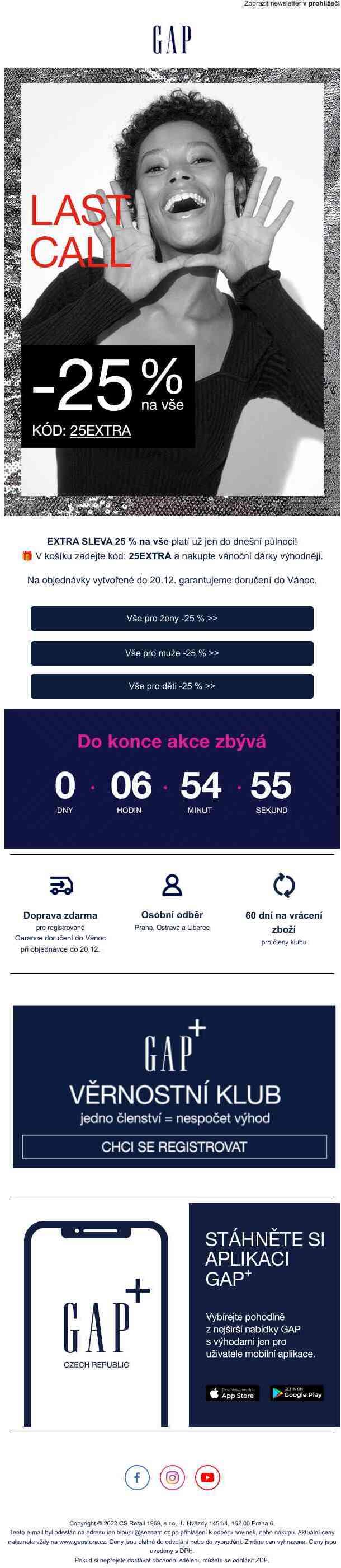 LAST CALL: sleva 25 % na vše končí 🤫