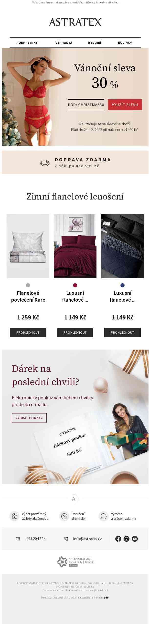 Objednejte dnes a dárky vám doručíme do Vánoc. 🎁