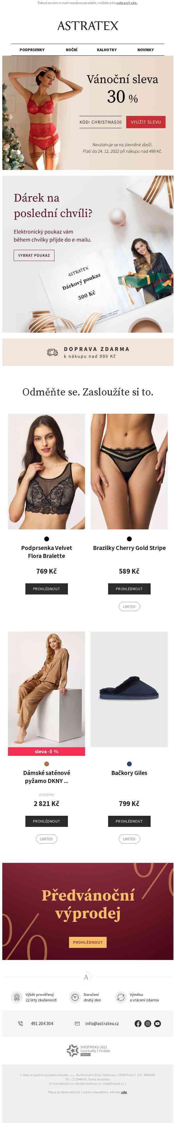 Objednejte dnes do 12 hodin a dárky vám doručíme do Vánoc.