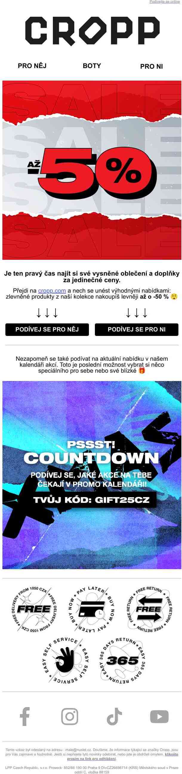 Je to tu! Online výprodej v Cropp 🔥
