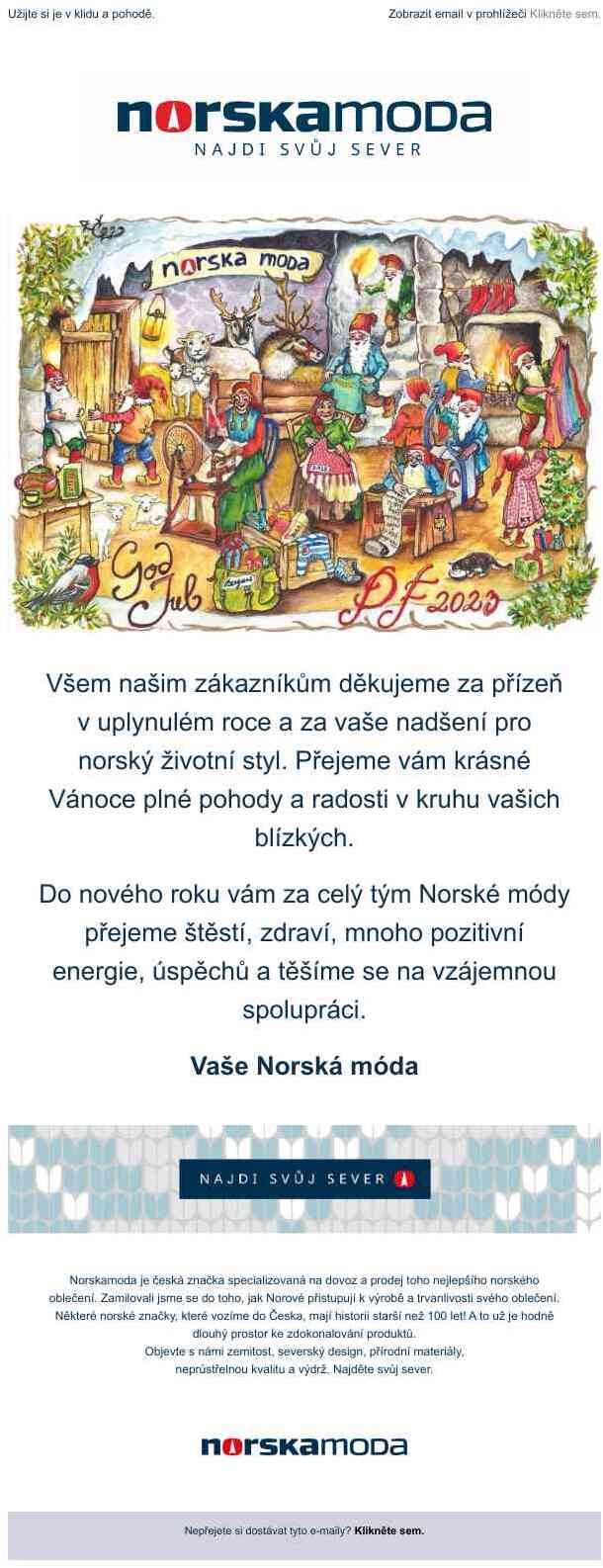 Pohodové Vánoce a šťastný nový rok přeje Norská móda