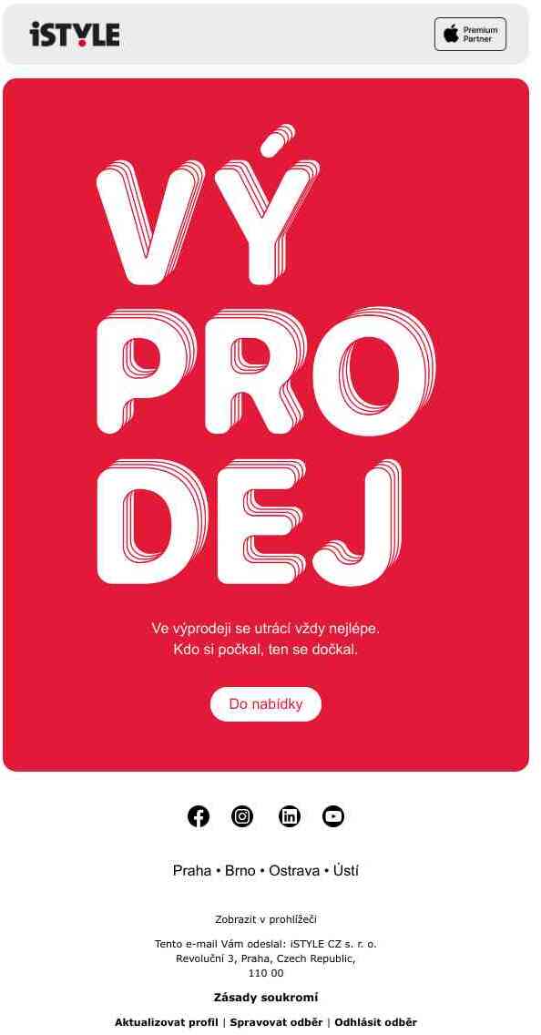 Vybírej ve výprodeji, který právě odstartoval