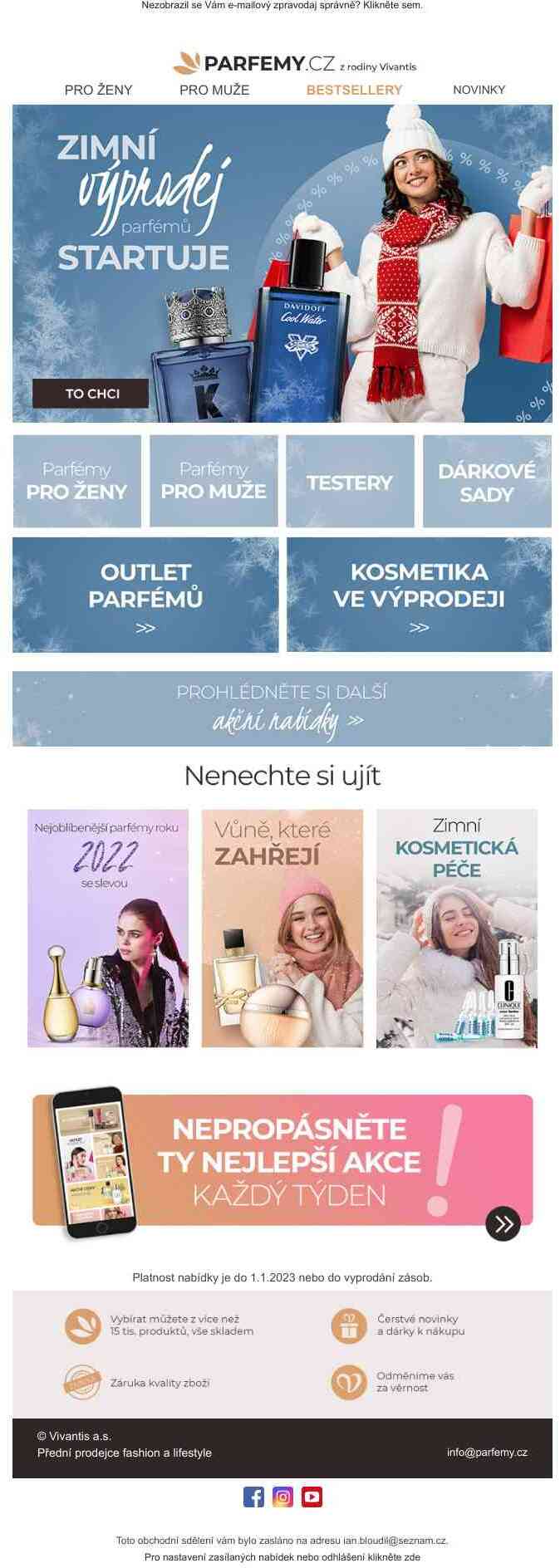 Velký zimní výprodej parfémů startuje!
