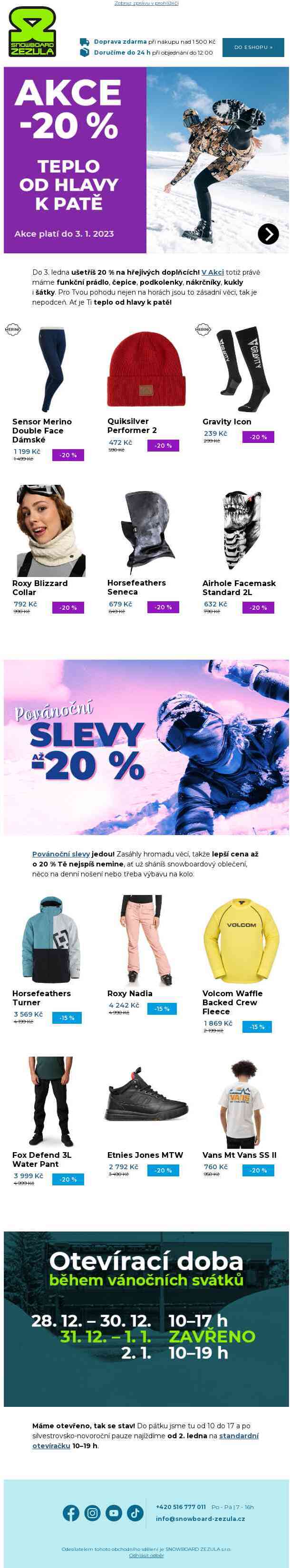 Zahřej se v akci se slevou 20 % 🌡️