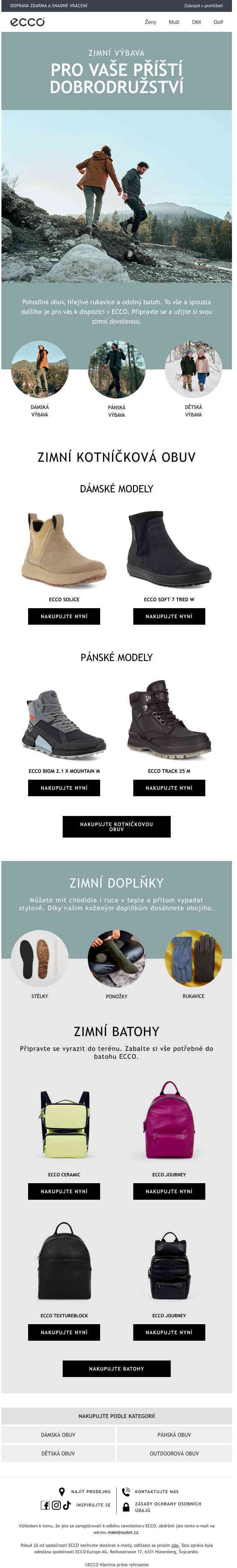 Dejte dohromady svou zimní výbavu s ECCO