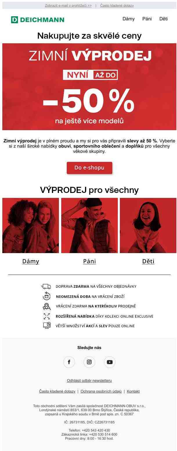 Sleva až 50 %! Výprodej pokračuje.