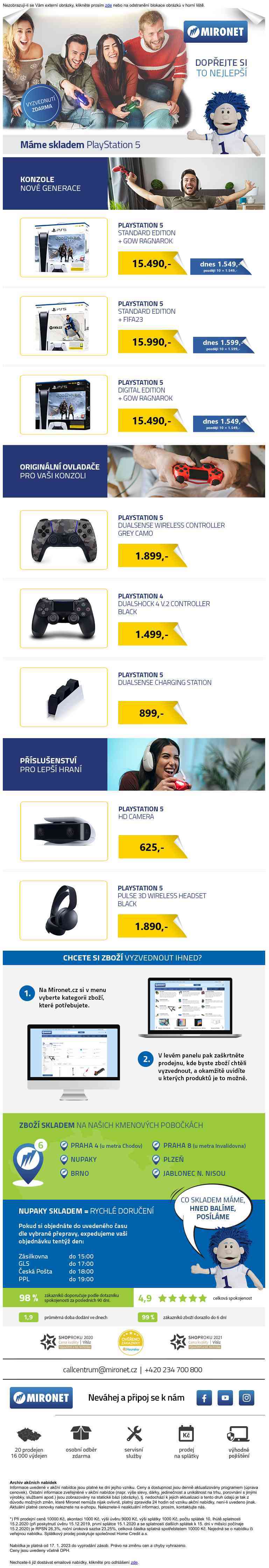 PlayStation 5 skladem v Mironetu