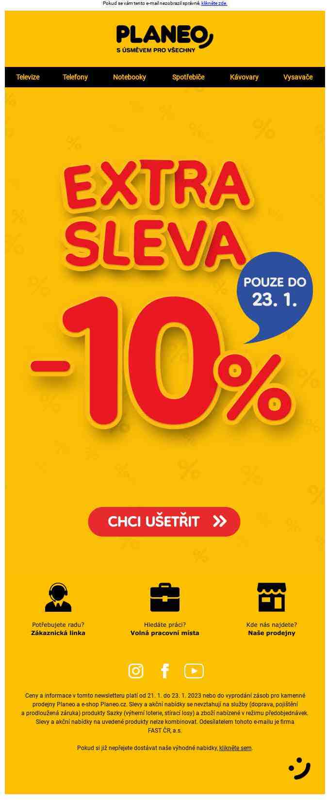 Extra sleva 10 % na vybrané malé spotřebiče
