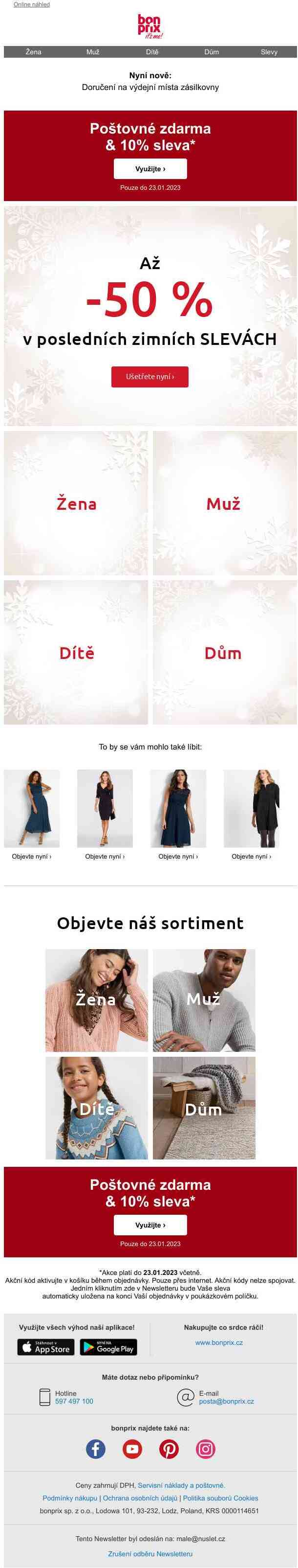 ❄ Až -50 % v posledních zimních SLEVÁCH + …