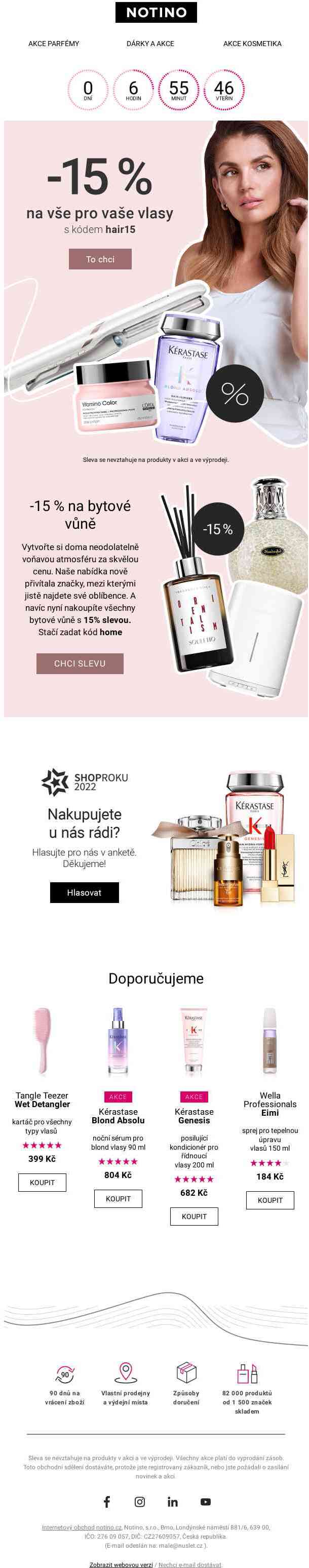 15% sleva na vlasovou péči se krátí!