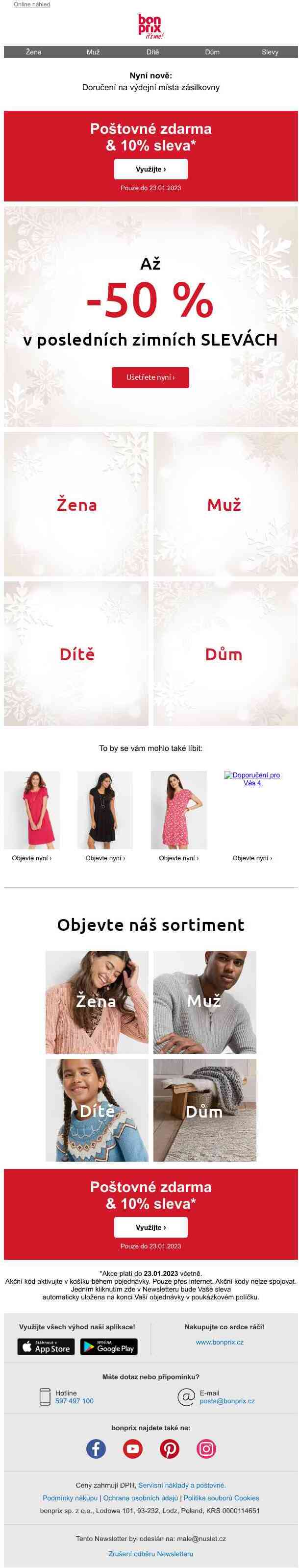 Pšt! Poštovné zdarma & 10% sleva a až -50 % ve SLEVÁCH