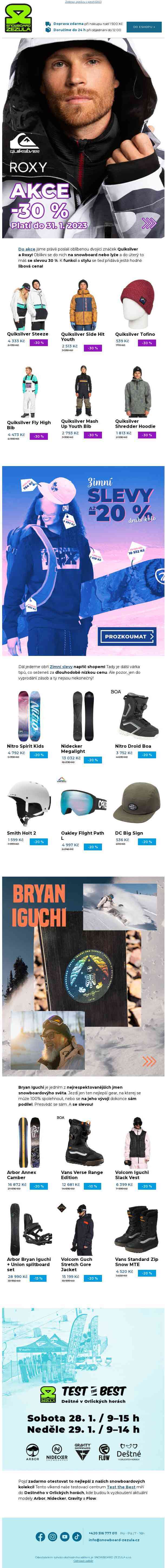 Novej outfit na hory v akci! Quiksilver a Roxy teď -30 %