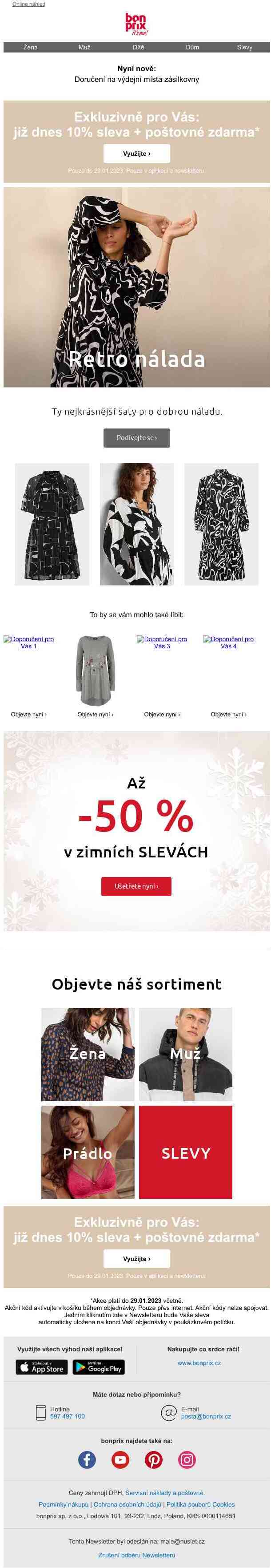 Exkluzivně pro Vás: 10 % + poštovné zdarma