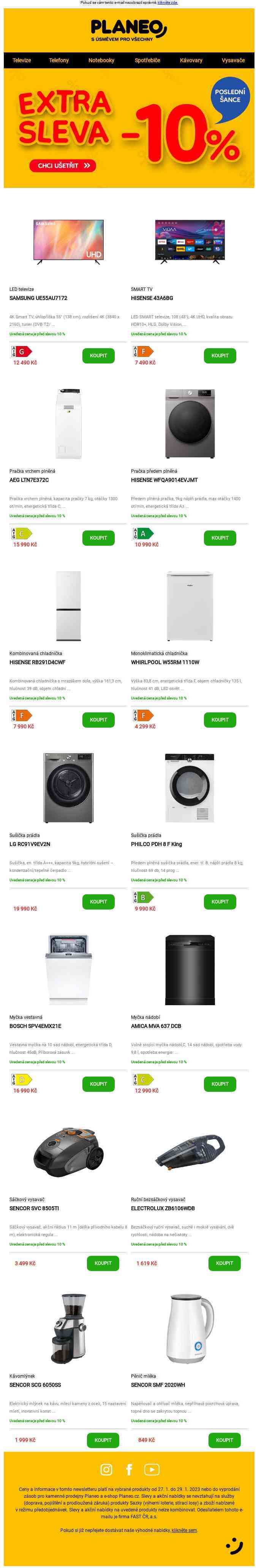 Zbývá poslední den extra slevy 10 %
