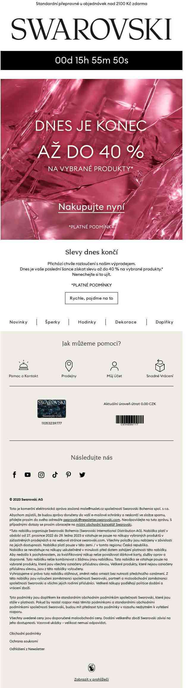 Slevy. Dnes. Končí