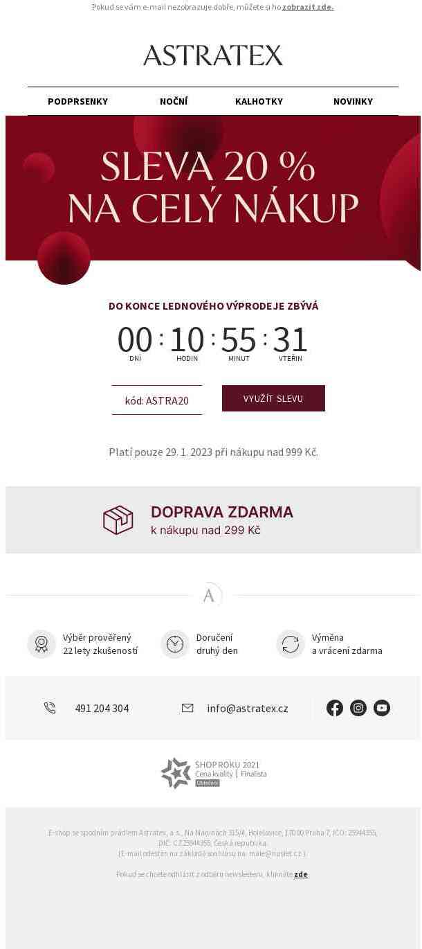 👆 20% sleva na celý nákup i doprava zdarma končí o půlnoci! 🕛