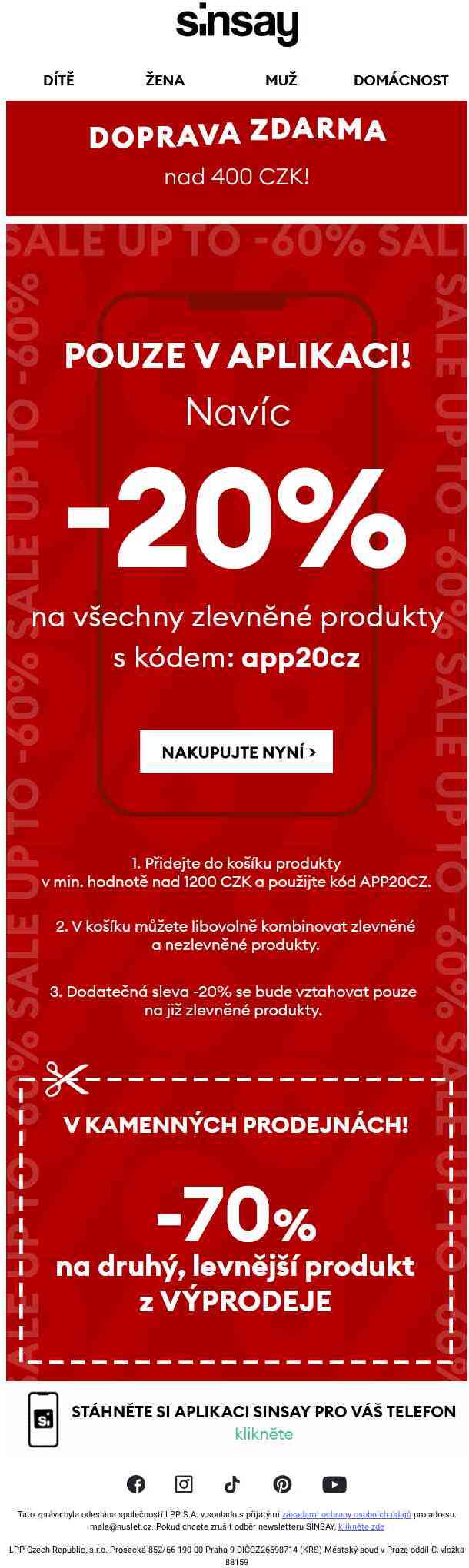 -20% 💥 na produkty ve výprodeji 💥