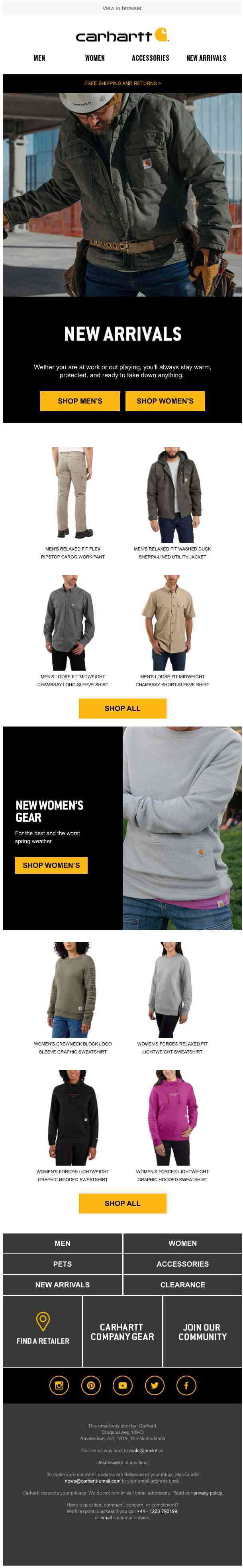 New arrivals for men and women