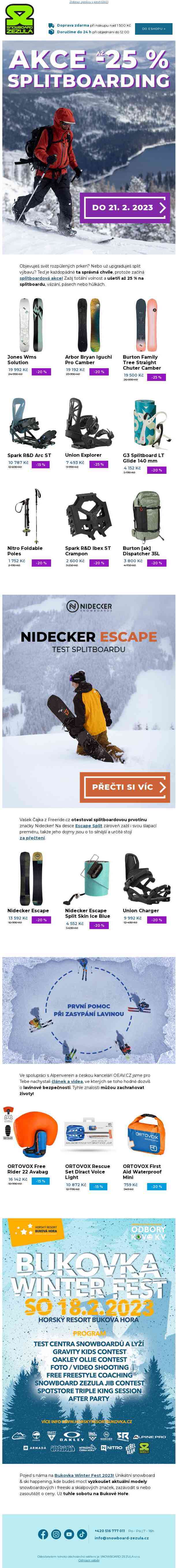 Přichází splitboardová akce – Svoboda se slevou až 25 %