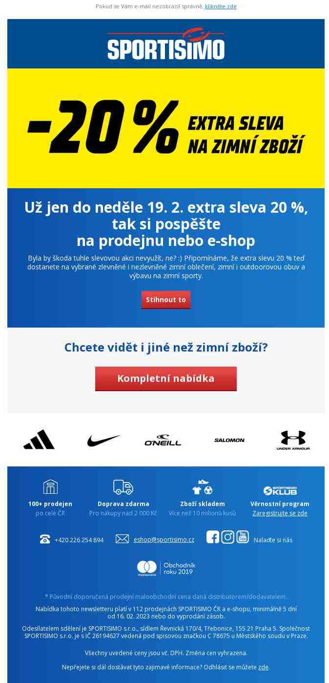 🔵 Poslední šance! -20 % na zimní zboží