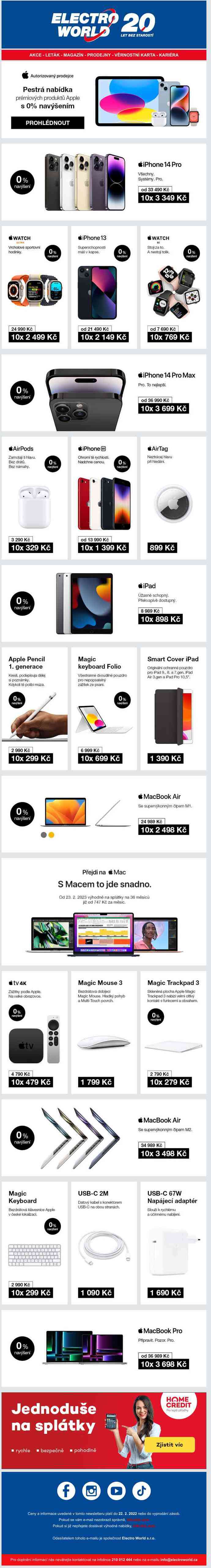 Pestrá nabídka prémiových produktů Apple také na splátky bez navýšení.