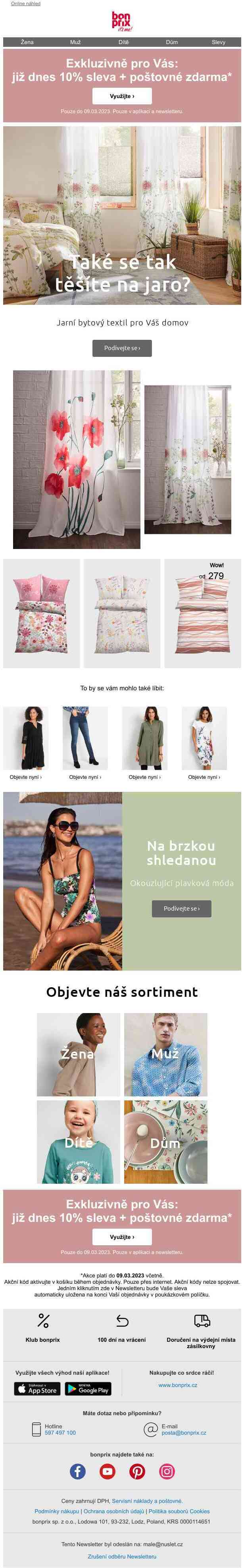 Exkluzivně pro Vás: -10 % + poštovné ZDARMA