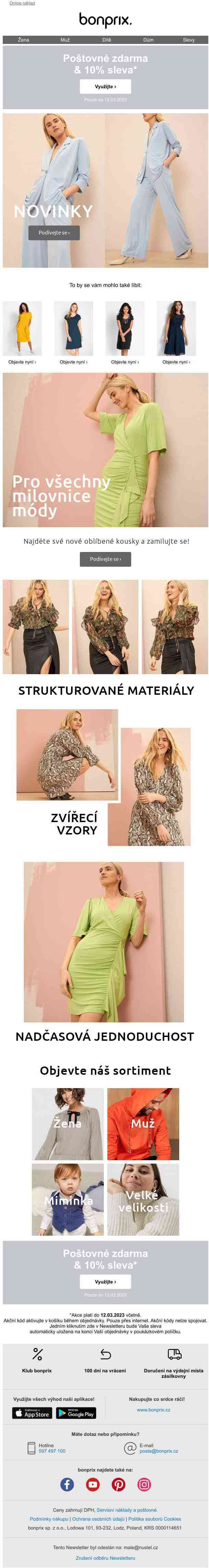 Nepropásněte: 10% sleva a poštovné zdarma