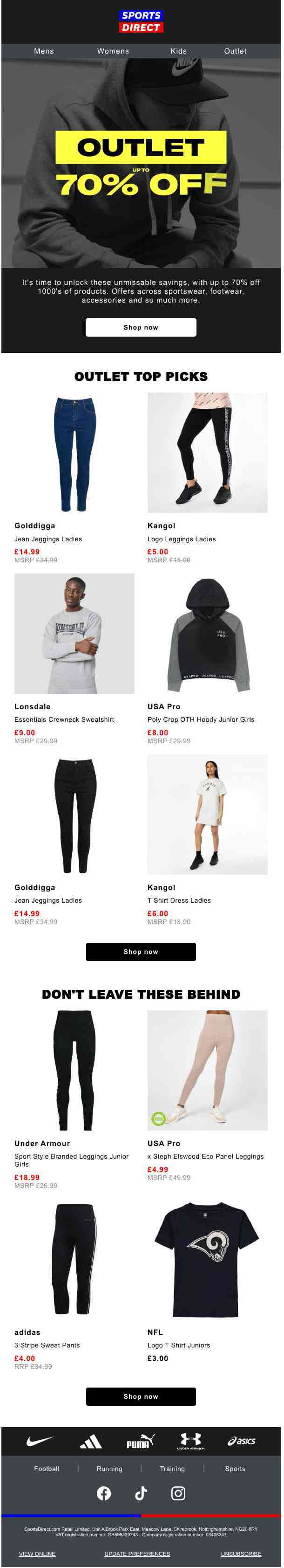 Ready to save? Up to 70% off Outlet