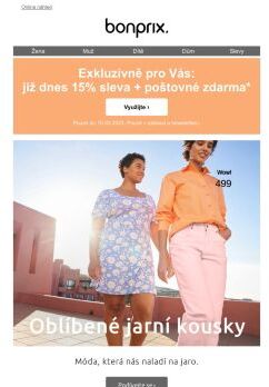 Exkluzivně pro Vás: 15% sleva + poštovné zdarma 🌷