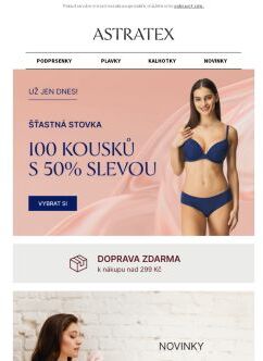 100 kousků s 50% slevou a doprava zdarma.