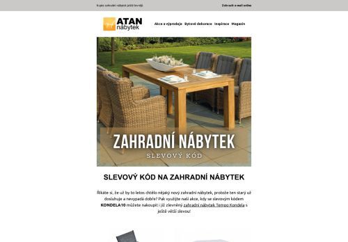 Slevový kód na zahradní nábytek