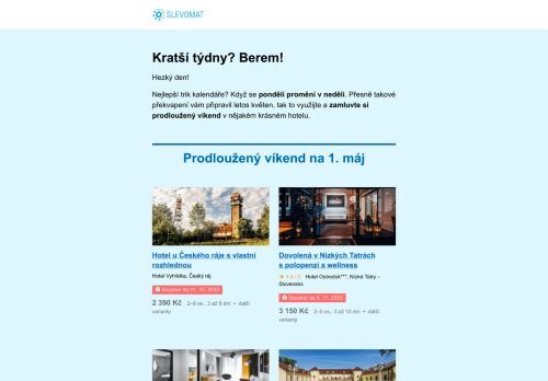 Kam vyrazit o květnových svátcích?