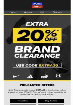 Get an EXTRA 20% off Clearance 🎉