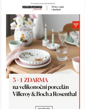 3 + 1 zdarma na velikonoční porcelán Villeroy & Boch a Rosenthal.