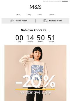 KONČÍ DNES V NOCI: −20 %