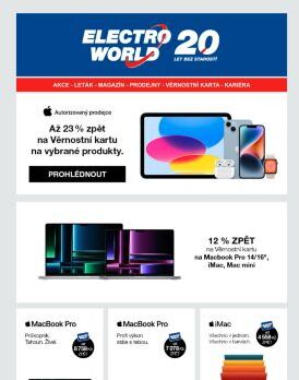 Až 23 % z ceny vybraných produktů Apple zpět na Věrnostní kartu, vybírejte.