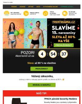 Máme narozeniny 🥳 Sleva až 80 % na vše 😍