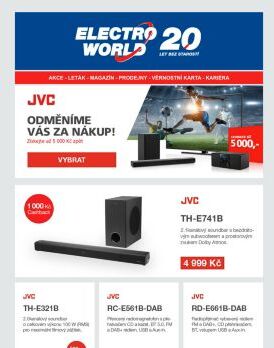Cashback až 5 000 Kč na produkty JVC a další výhodné nabídky, vyberte si.