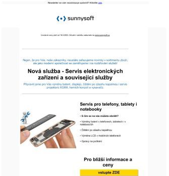 <•> Sunnysoft - Nové služby pro Vás. Rozjeli jsme servis!