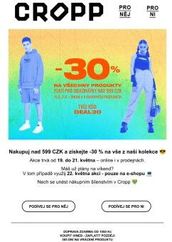 -30% na vše z kolekce Cropp 📣