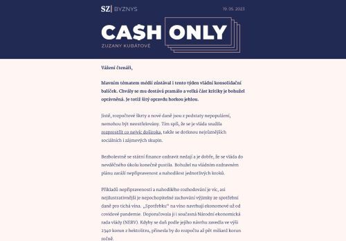 Cash Only: Vládní fiskální balíček je politický vabank šitý horkou jehlou.