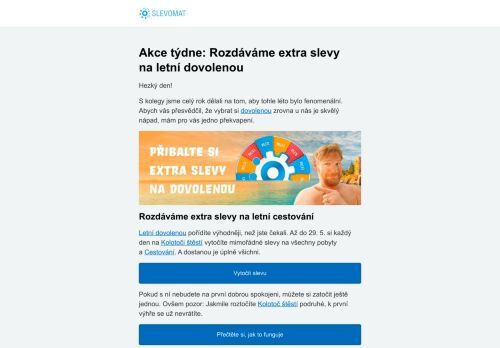 Akce týdne: Rozdáváme extra slevy na letní dovolenou