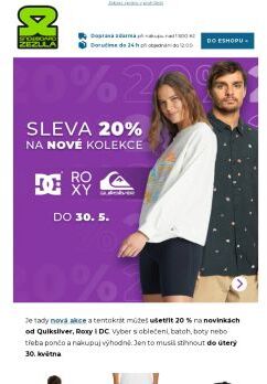 Novinky Quiksilver, Roxy a DC v akci -20 %