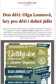 Den dětí: Olga Lounová, hry pro děti i dobré jídlo